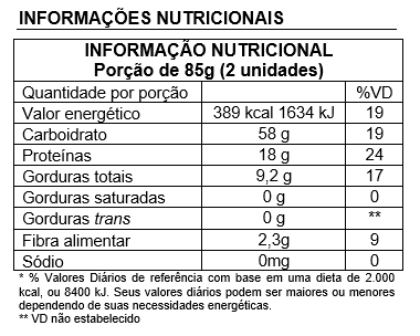 Informação Nutricional Massa de Lasanha 500G